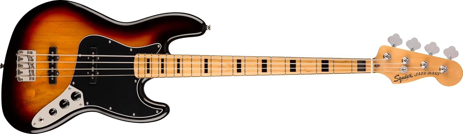 A Deep Dive into the Squier by Fender Classic Vibe ’70s Jazz Bass Guitar: Maple Fingerboard, 3-Color Sunburst