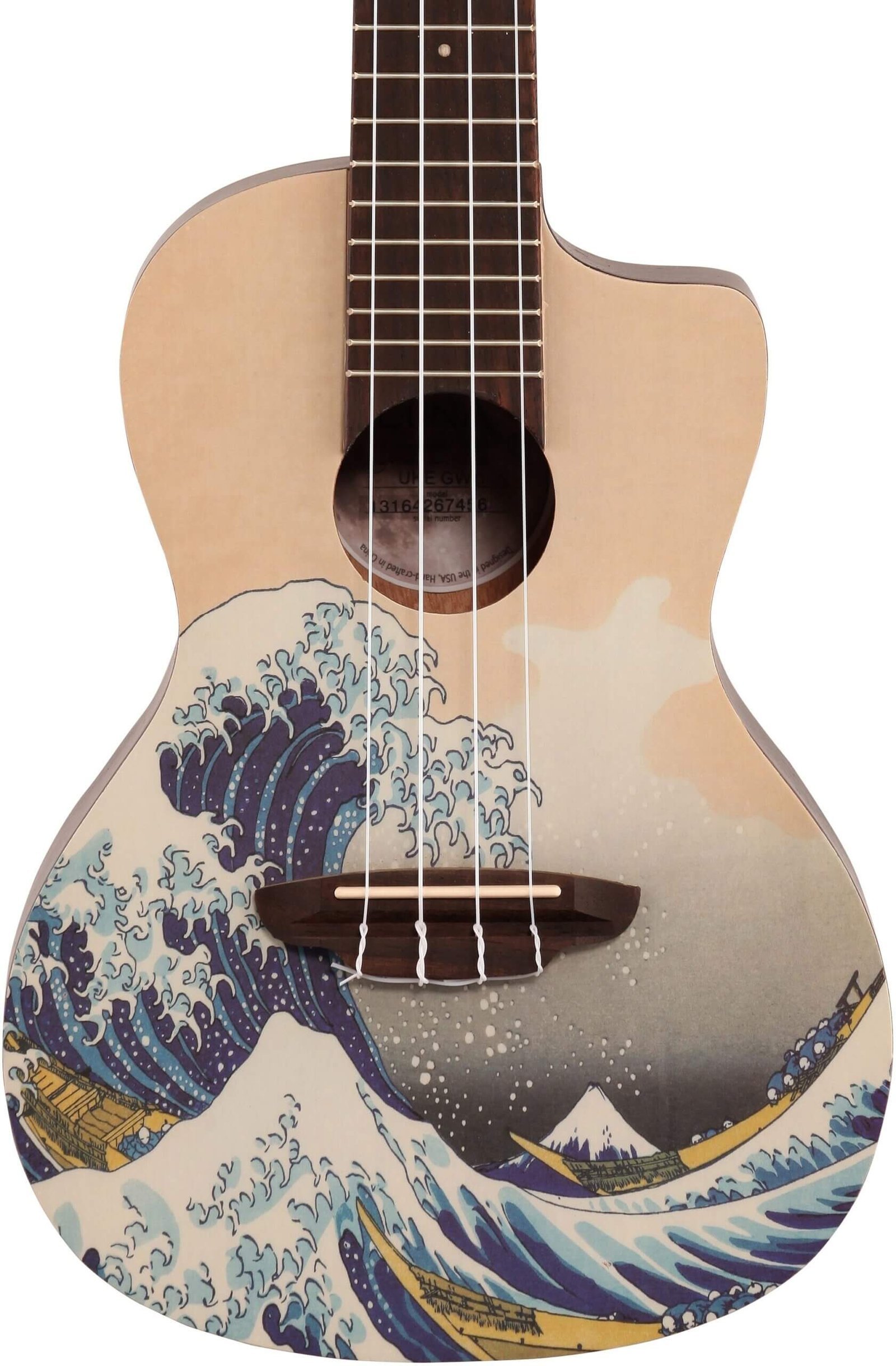 Luna UKEGWC Great Wave Concert Ukulele with Gig Bag