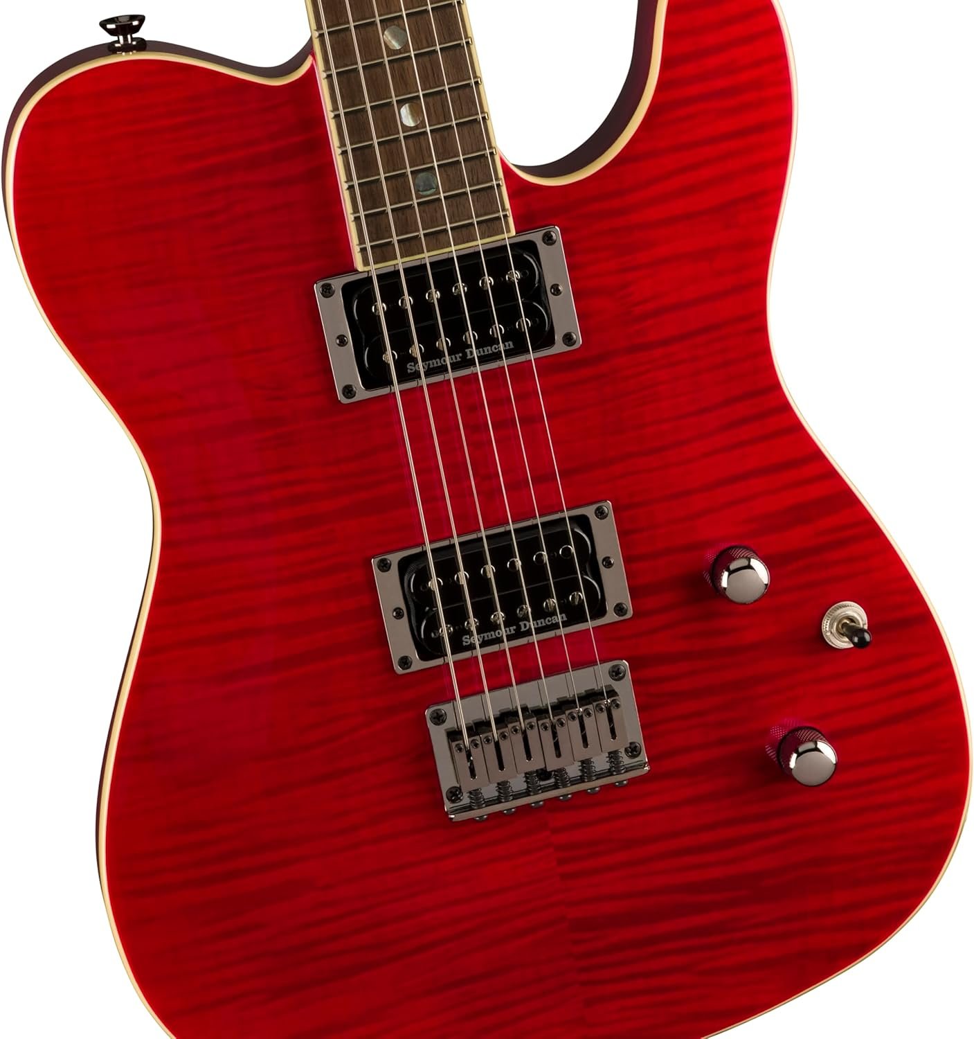 Fender Custom Telecaster FMT HH Electric Guitar, Features Seymour Duncan '59/Pearly Gates Humbuckers with Coil Tap, with 2-Year Warranty, Crimson Red Transparent
