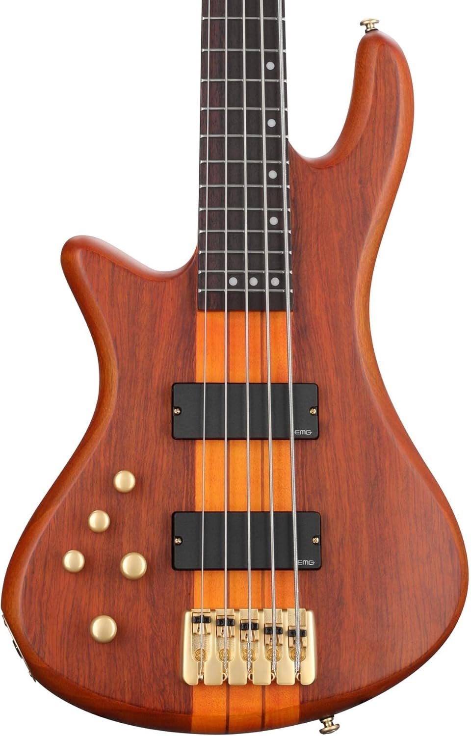 Schecter Stiletto Studio 5 Left-handed Bass Guitar - Honey Satin